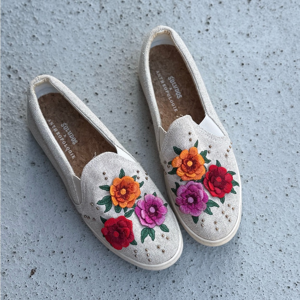 Soludos x Anthropologie Bahia Floral Sneakers Size 10